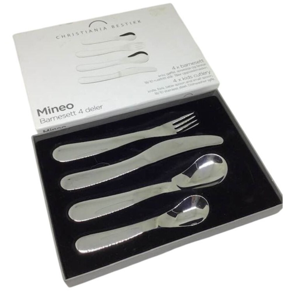 Christiania Bestikk Kids Cutlery Set Denmark Mineo Stainless Steel Box NEW